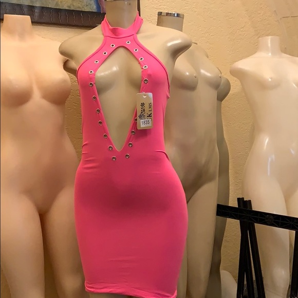 Plunging Choker Lace Up Bodycon Mini Dress! STYLE - Picture 8 of 9